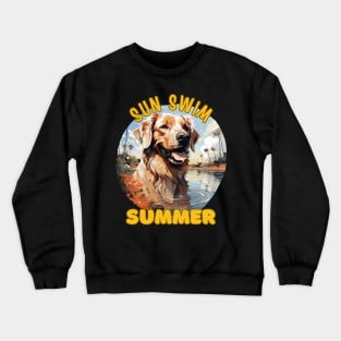 The Golden Retriever Dog's Vacation. Sun Swim Summer. Crewneck Sweatshirt